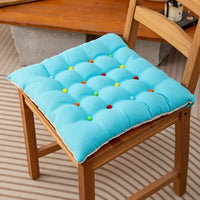 Galette de Chaise 40x40 Pastilles multicolores bleu
