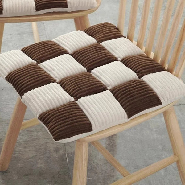 Galette de Chaise 42x42 Chocolat et écru