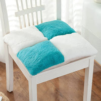 Galette de Chaise 42x42 Velours côtelé Turquoise