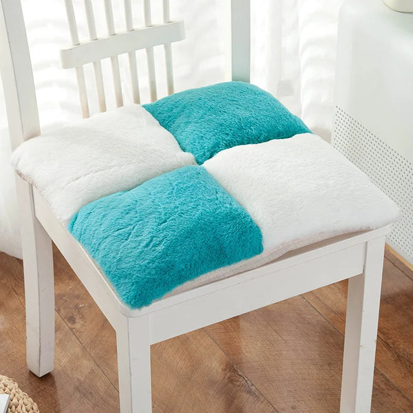 Galette de Chaise 42x42 Velours côtelé Turquoise