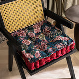 Galette de Chaise 45x45 à motif Floral Rouge