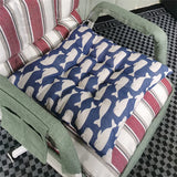 Galette de Chaise 50x50 Bleue à Motifs de baleines