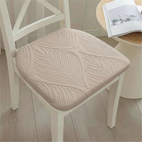 Galette de Chaise Beige taupe à motif Feuillage