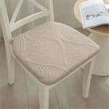 Galette de Chaise Beige taupe à motif Feuillage