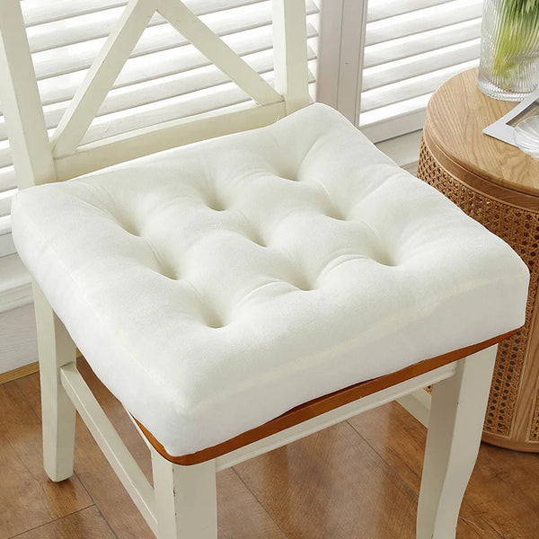 Galette de Chaise Blanche Capitonnée