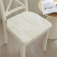 Galette de Chaise Blanche motif Feuillage
