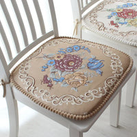 Galette de Chaise Déhoussable marron fleuri