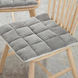 Galette de Chaise Grise Velours côtelé