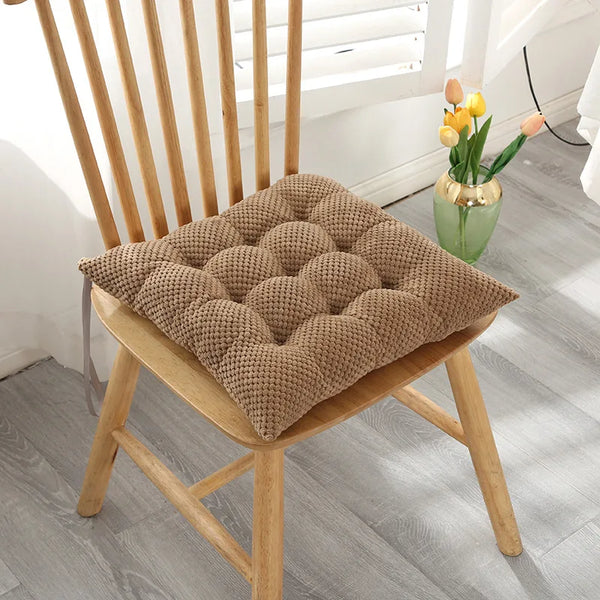 Galette de Chaise Marron texturée