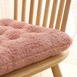 Galette de Chaise Rose Peluche velours