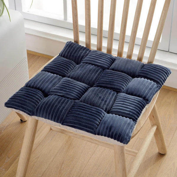 Galette de Chaise Velours Bleue Minuit