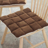 Galette de Chaise Velours Marron Chocolat