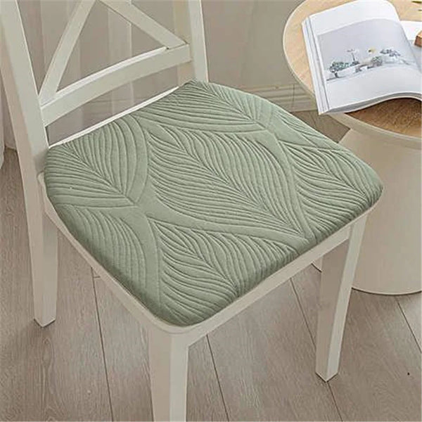 Galette de Chaise Verte motif Feuillage