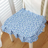 Galette de Chaise avec Volant Floral bleu