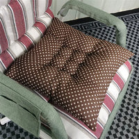 Galette de Chaise 50x50 Marron à Pois blancs