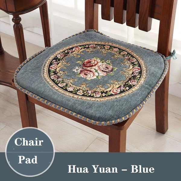 Galette de Chaise Vintage Florale bleue