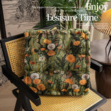 Galette de Chaise 45x45 à motif Floral Vert