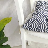 Galette de Chaise Imprimé à Vague Bleue