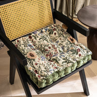 Galette de Chaise 45x45 à motif Floral Blanc