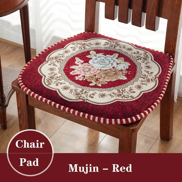 Galette de Chaise Vintage Florale rouge