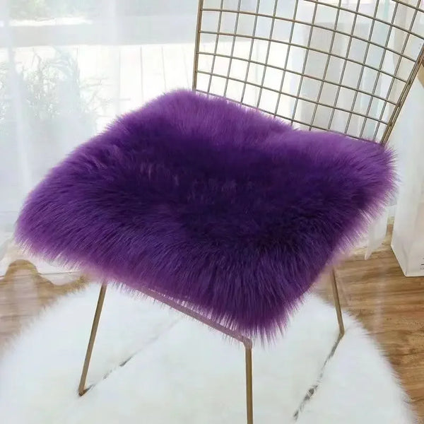 Galette de Chaise Fourrure Violette