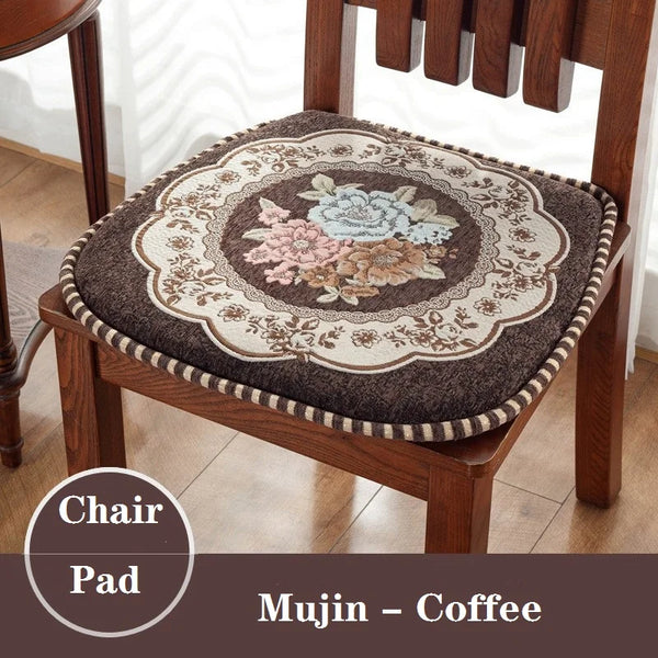 Galette de Chaise Vintage Café à fleurs