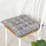 Galette de Chaise Imprimé à carreaux Gris et Jaune