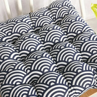 Galette de Chaise Imprimé à Vague Bleue