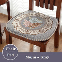 Galette de Chaise Vintage Florale grise