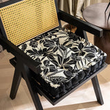Galette de Chaise 45x45 à motif Floral Noir