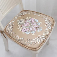 Galette de Chaise Déhoussable marron fleuri