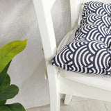 Galette de Chaise Imprimé à Vague Bleue