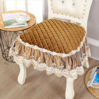 Galette de Chaise Marron dentelle