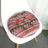 Galette de Chaise Ronde Ethnique rouge