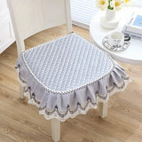 Lot de 2 Galette de Chaise avec Volant gris