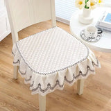 Lot de 2 Galette de Chaise avec Volant blanc