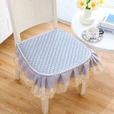 Lot de 2 Galette de Chaise avec Volant bleu